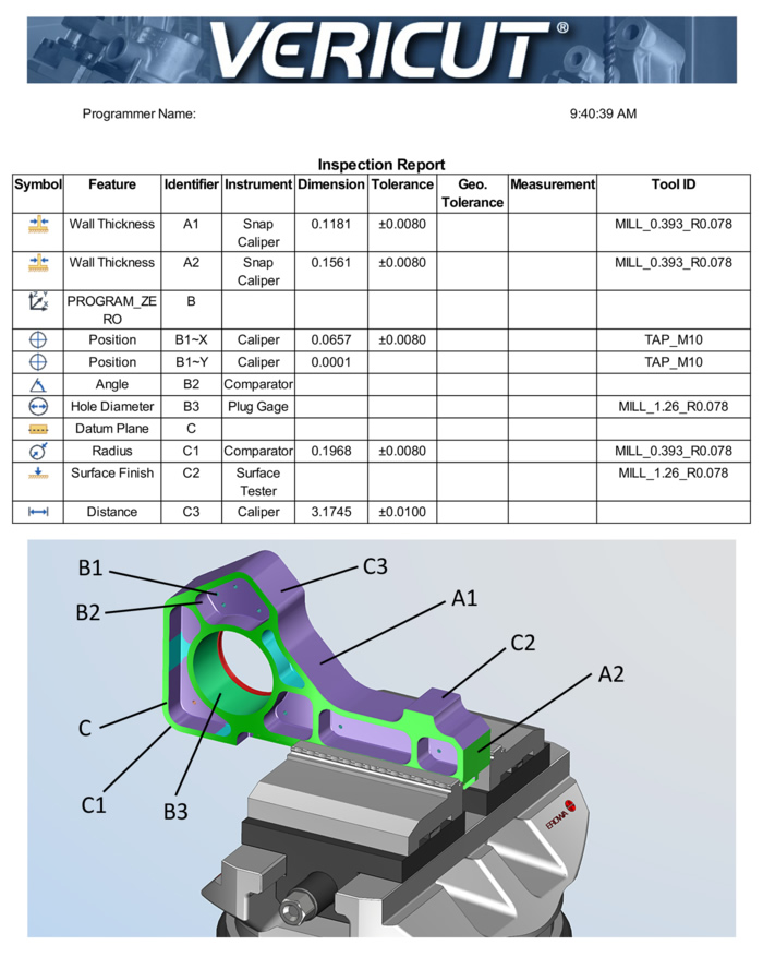 VERICUT Inspection Report